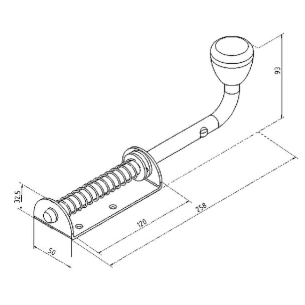 Verrou porte de garage basculante et sectionnelle FL dimensions
