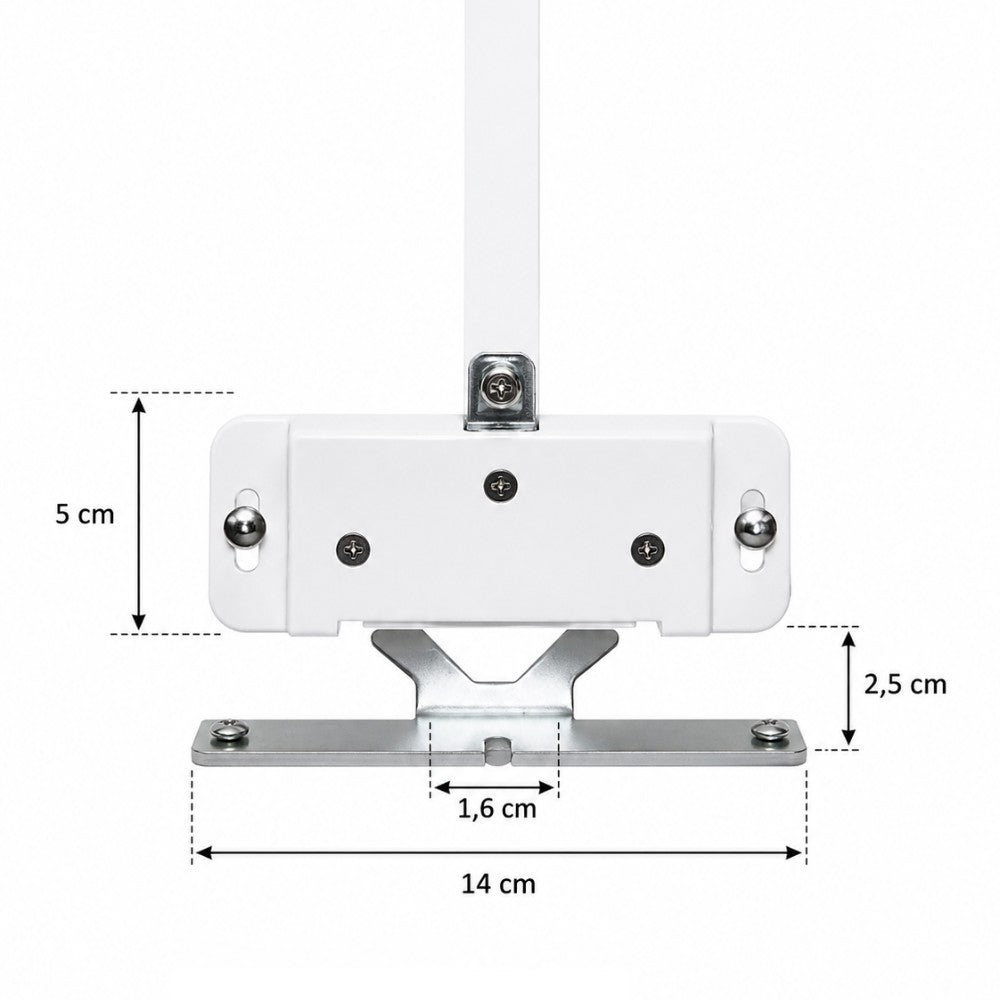 Dimensions du verrou automatique de volet roulant Sûreté 2000 avec schéma de fixation