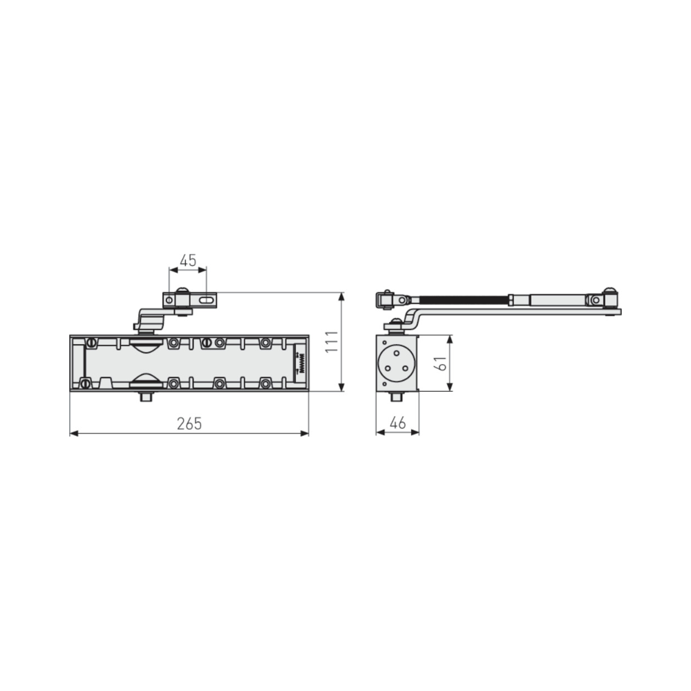 Ferme porte pour porte lourde Abus AC7436 schema