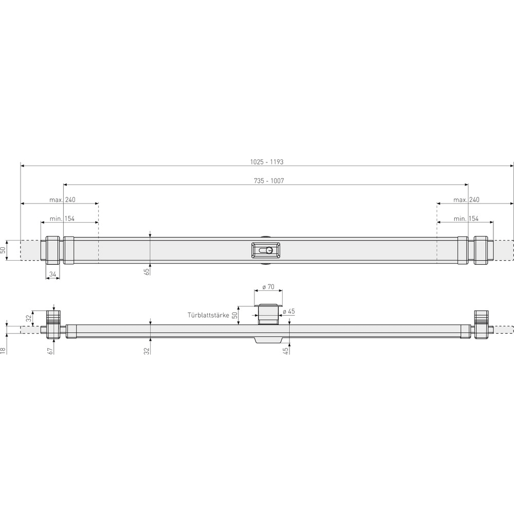 Barre anti effraction porte Abus PR2600 dimensions
