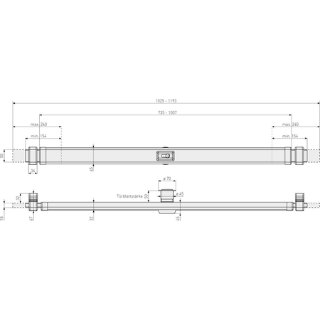 Barre anti effraction porte Abus PR2600 dimensions