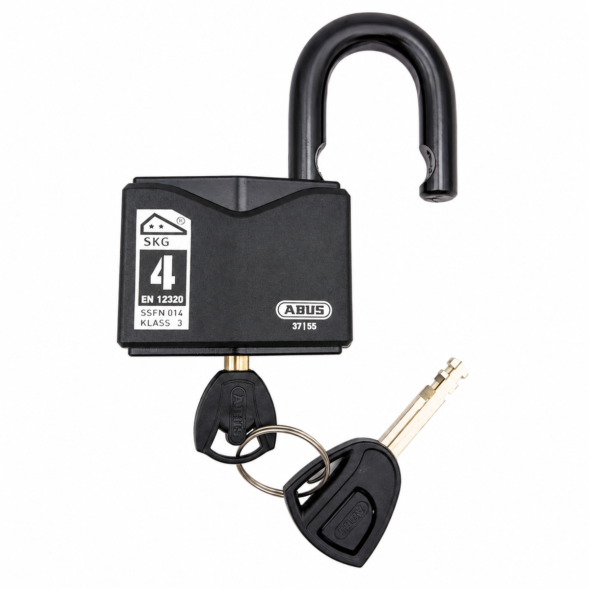 Cadenas ABUS Granit 37/55 ouvert avec ses clés haute sécurité ABUS Plus