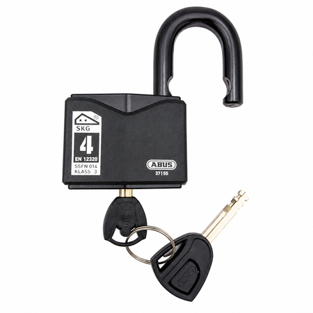 Cadenas ABUS Granit 37/55 ouvert avec ses clés haute sécurité ABUS Plus