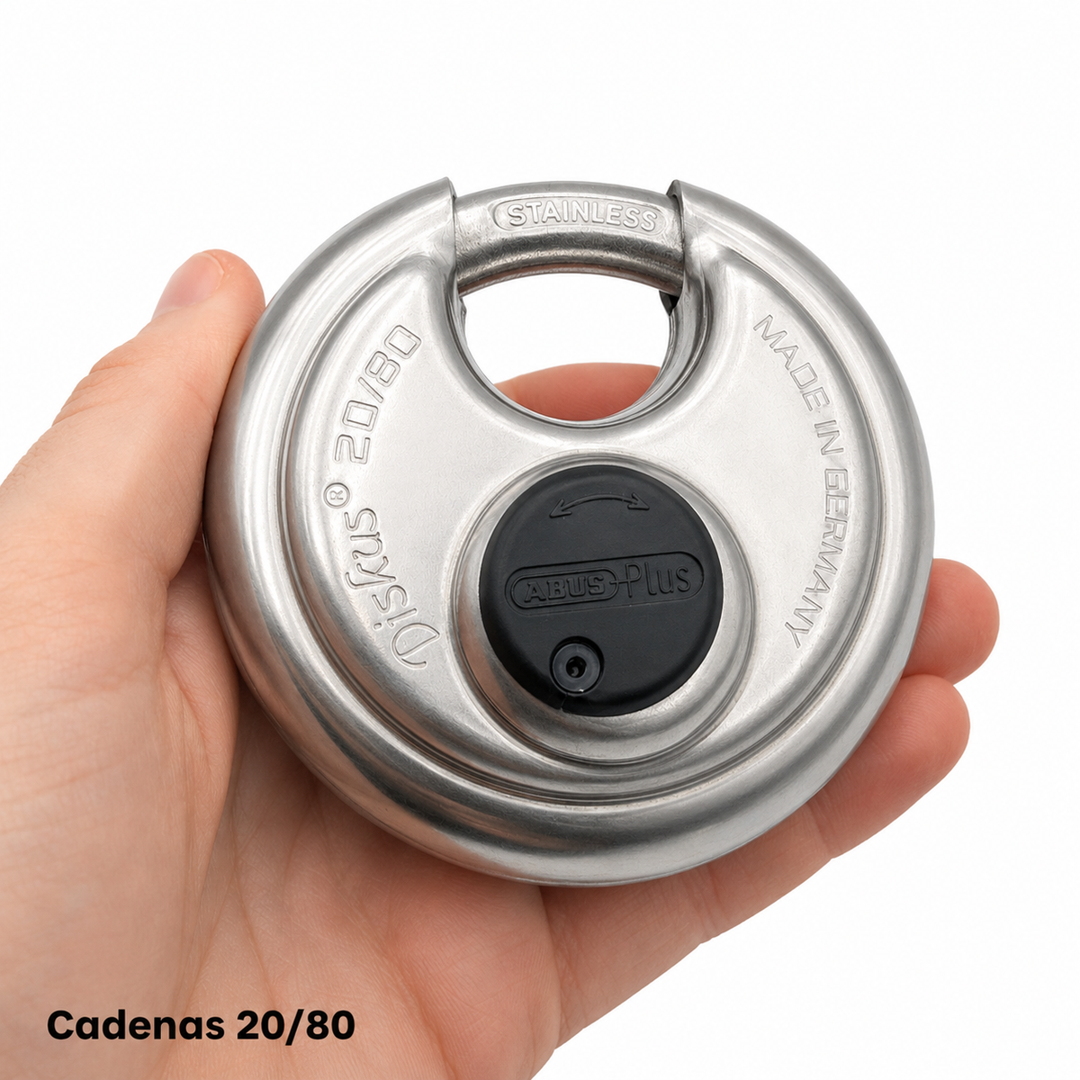 Cadenas ABUS Diskus 20/80 en acier inoxydable avec cylindre ABUS Plus