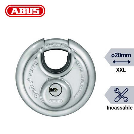 Cadenas ABUS Diskus 25/70 avec anse renforcée 20 mm et format XXL