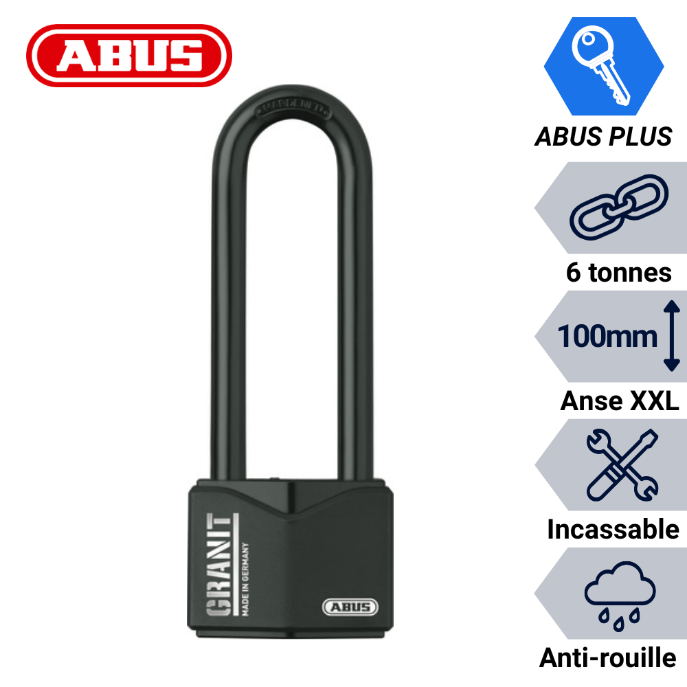 Cadenas très haute sécurité Abus Granit 37/55HB