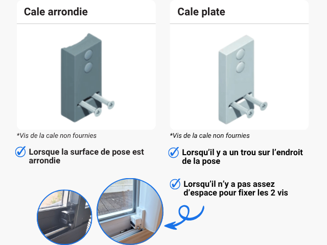cale de fixation verrou baie vitrée