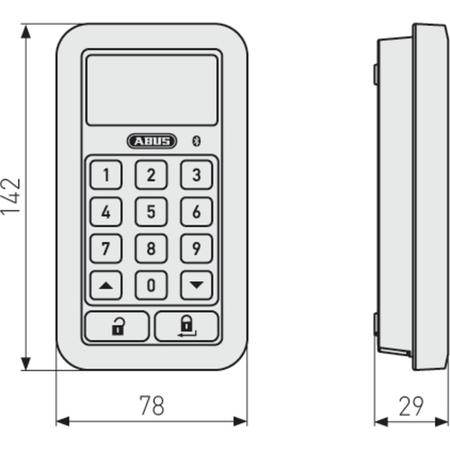 Clavier à code Abus One dimensions