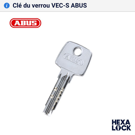 Cle verrou porte Abus VEC S bouton