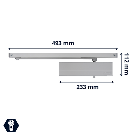 Ferme porte a glissiere dimensions
