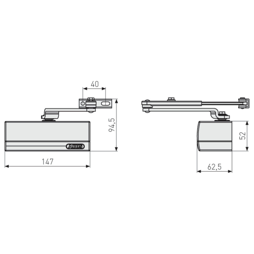 Ferme porte interieur schema