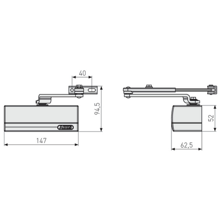 Ferme porte interieur schema
