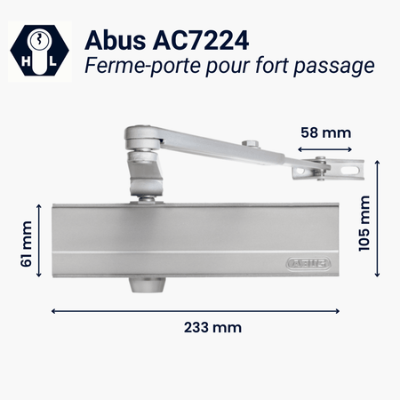 Ferme porte fort passage abus ac7224 dimensions