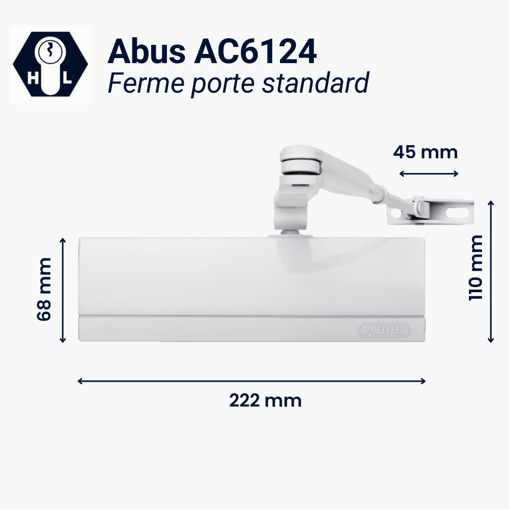 Ferme-porte abus ac6124 dimensions