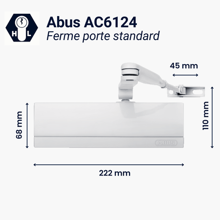Ferme-porte abus ac6124 dimensions