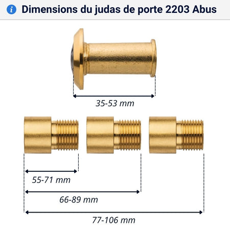 Oeil de porte judas dimensions