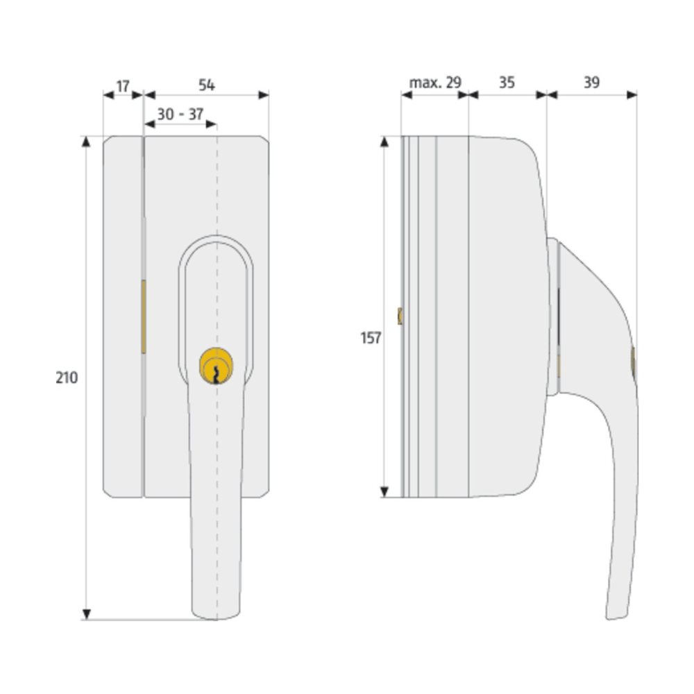 Poignée de fenêtre fo400 abus dimensions