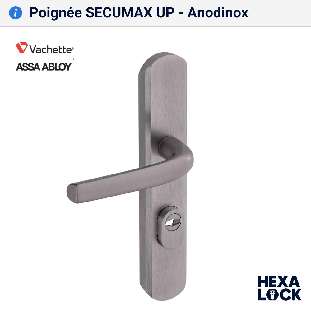 Poignée de porte blindée secumax up anodinox