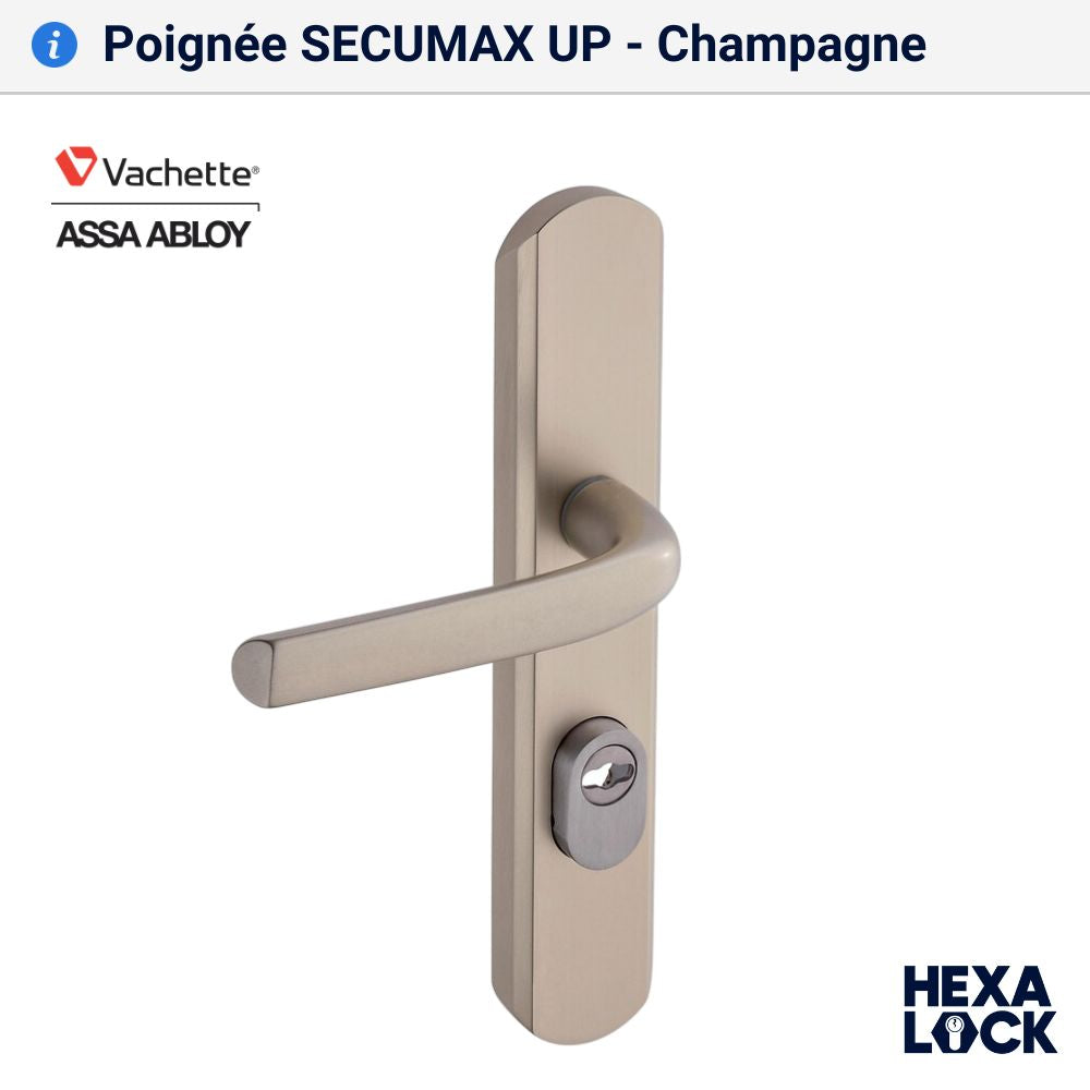 Poignée de porte blindée secumax up champagne