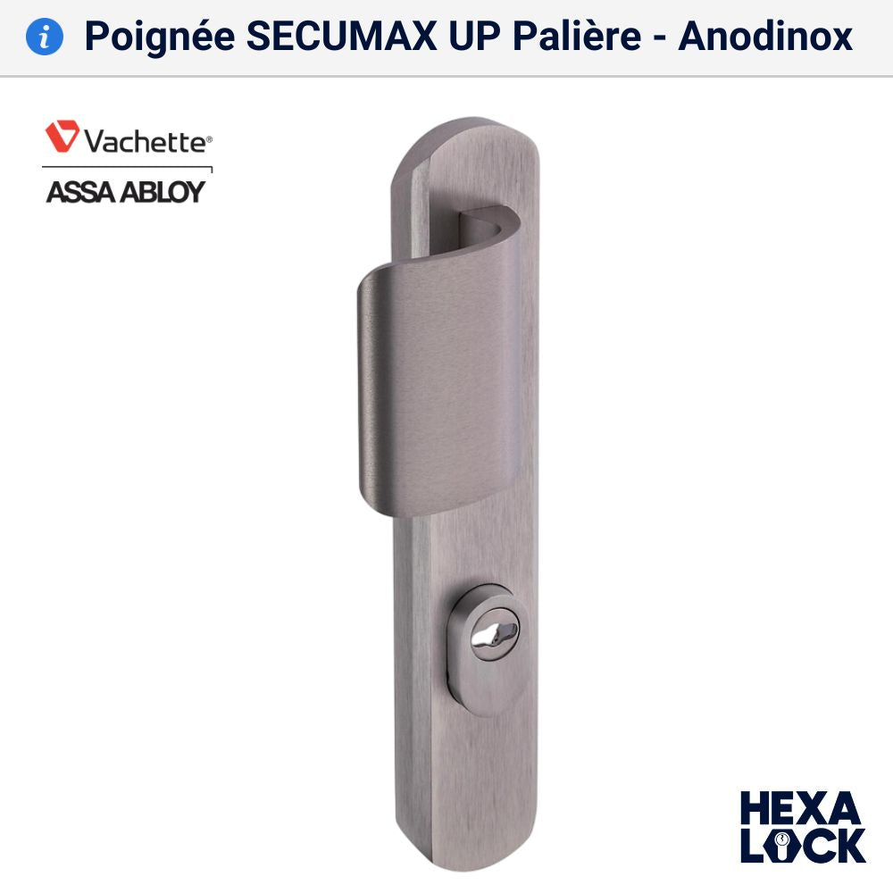 Poignée de porte blindée SECUMAX UP Vachette Palière Anodinox