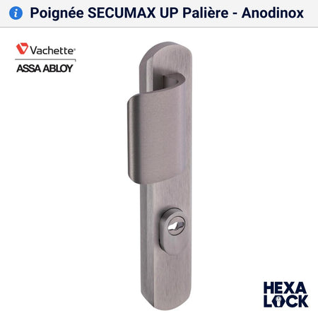 Poignée de porte blindée SECUMAX UP Vachette Palière Anodinox