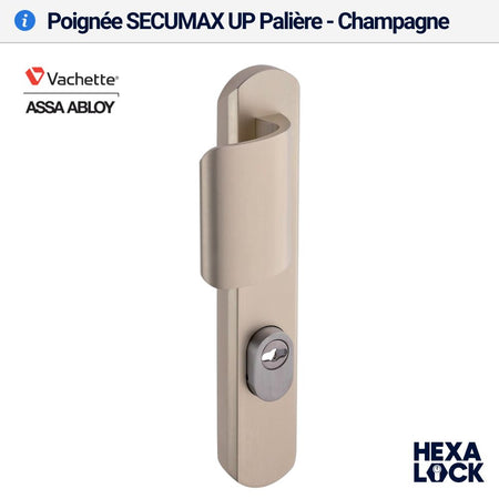 Poignée de porte blindée SECUMAX UP Vachette Palière Champagne