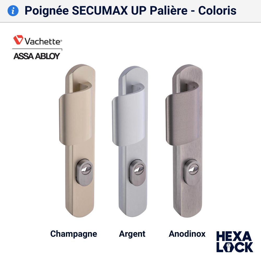 Poignée de porte blindée SECUMAX UP Vachette Palière Coloris