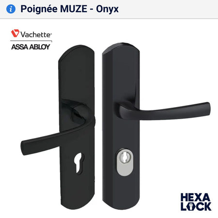 Poignée de porte blindée MUZE double bequille onyx