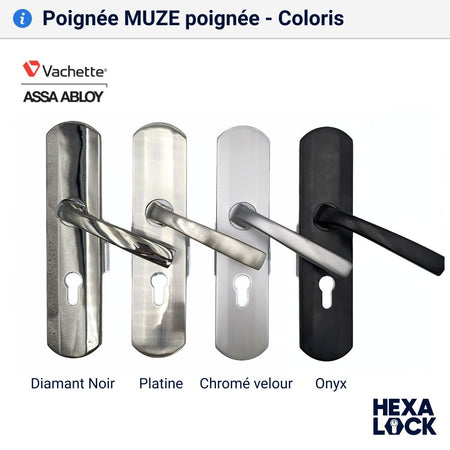Poignée de porte blindée MUZE palière coloris poignée