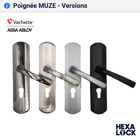 Poignée de porte blindée MUZE double bequille coloris