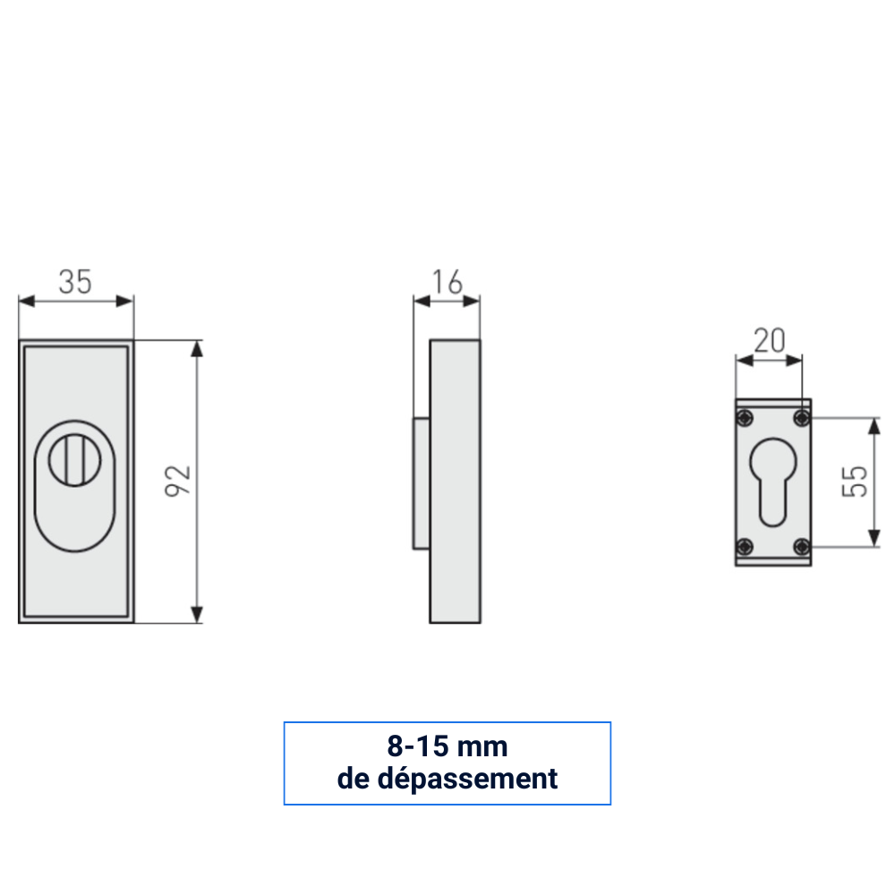Protège cylindre Abus dimensions 