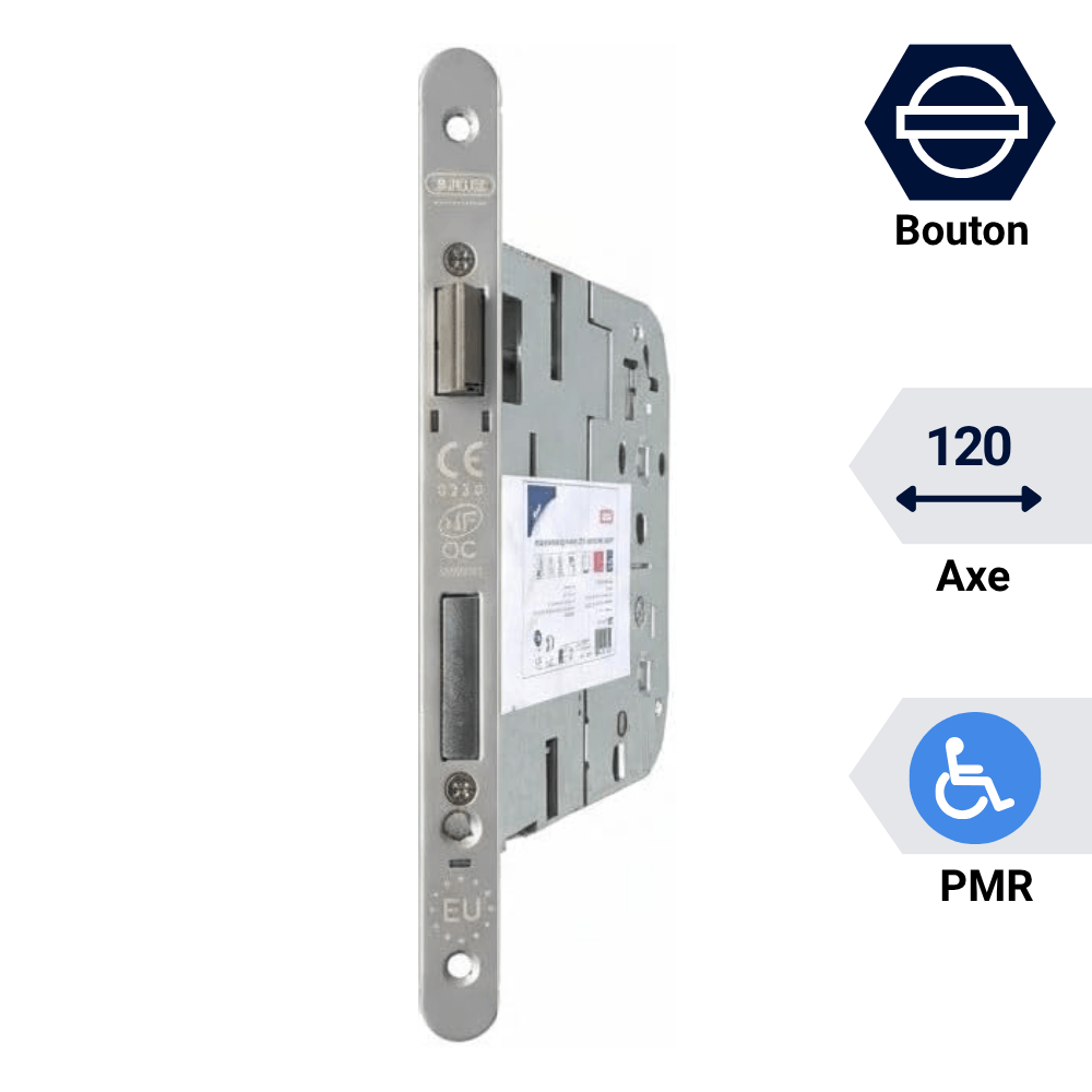 serrure a encastrer pmr norme eaccessibilité. Pour toilettes handicapé. Conforme loi handicap. bdcc