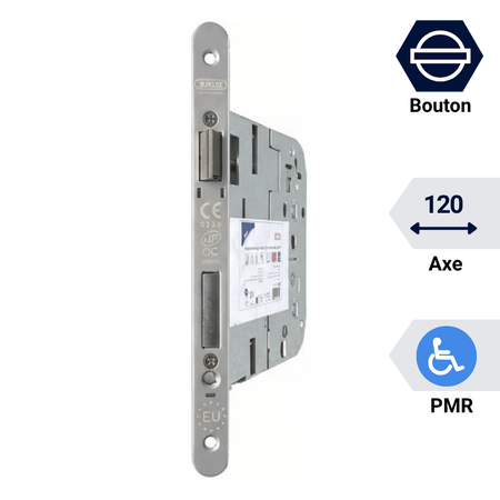 serrure a encastrer pmr norme eaccessibilité. Pour toilettes handicapé. Conforme loi handicap. bdcc