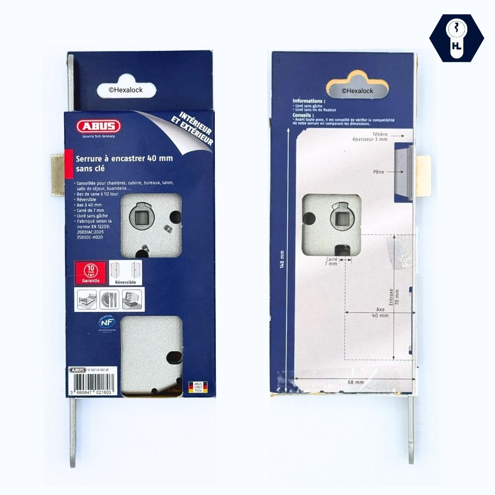 Packaging de la serrure a encastrer, Carton broché.