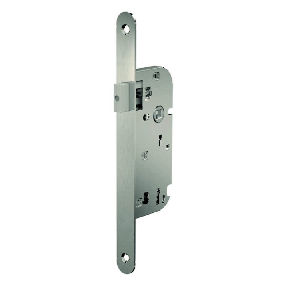 serrure à encastrer magnétique abus clé L. Inox. Axe 40 mm. 