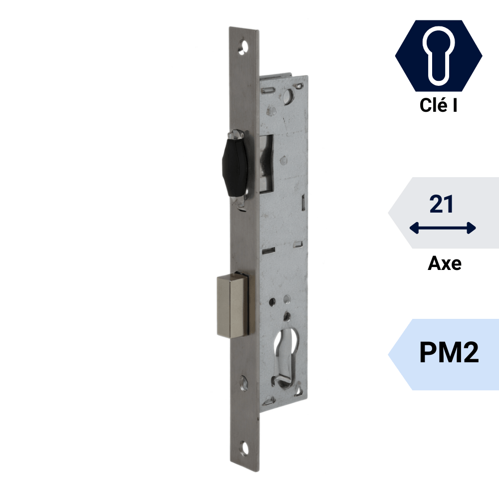 Serrure à encastrer à rouleau PM2 pour cylindre européen AXE 21