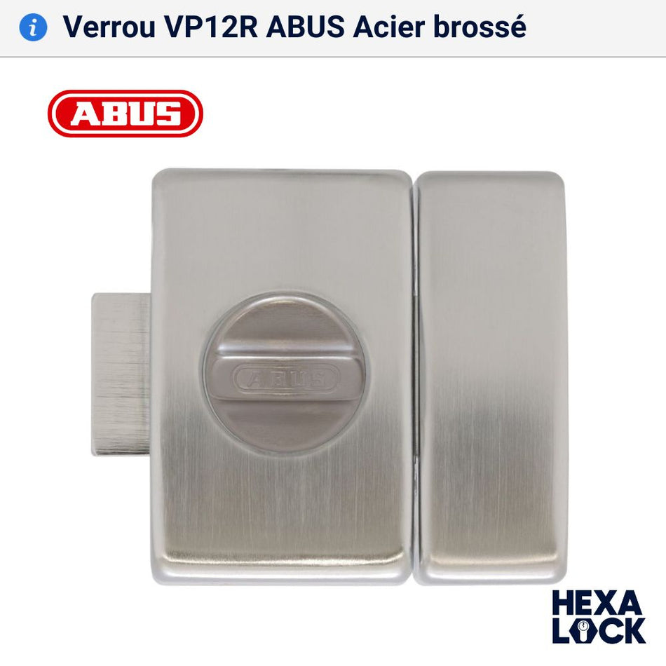 Verrou a bouton VP12R acier brosse