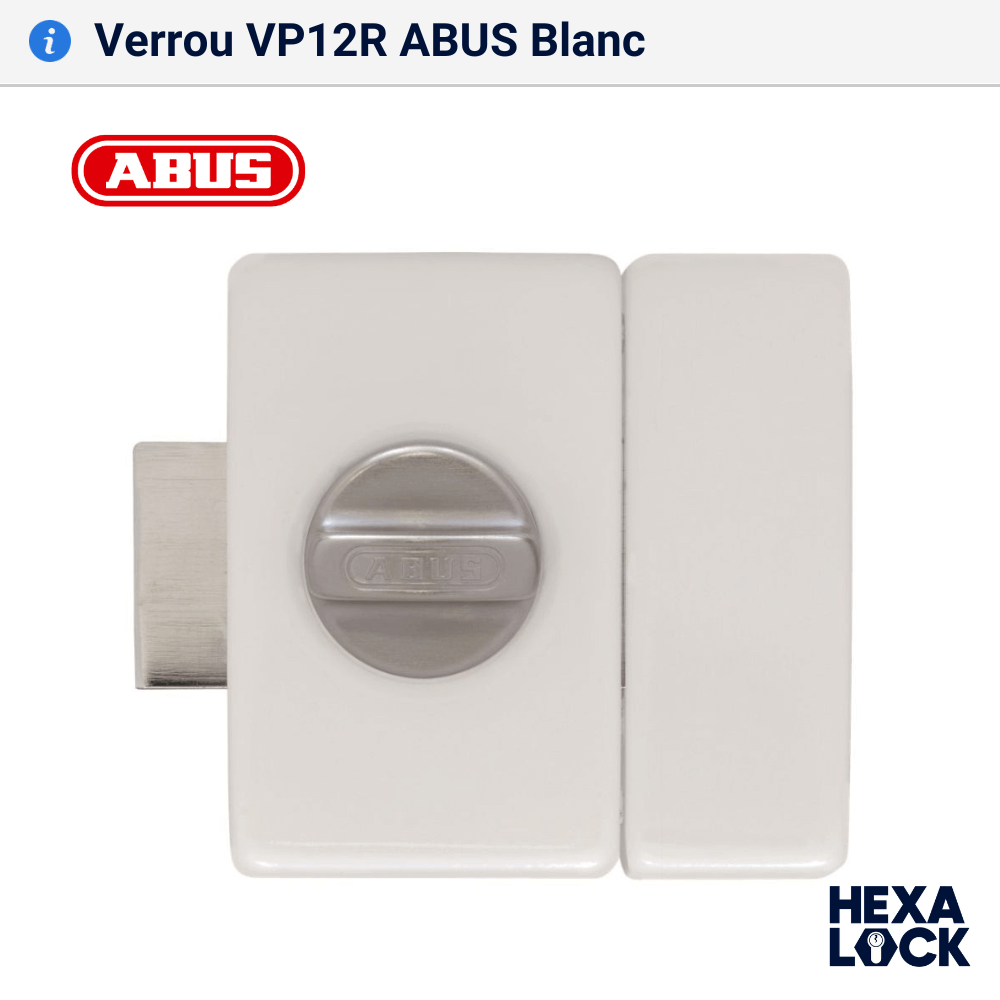 Verrou de porte a bouton VP12R blanc