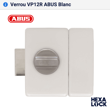 Verrou de porte a bouton VP12R blanc