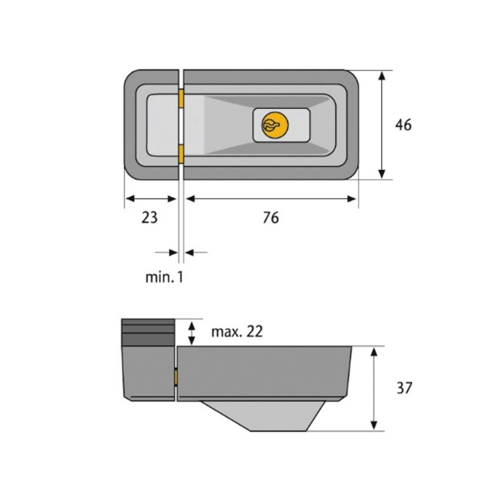 verrou fenêtre à clé abus 3010 dimensions
