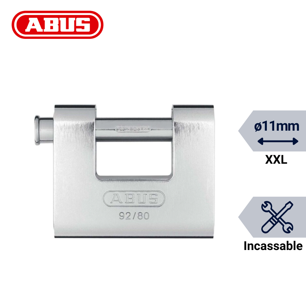Cadenas ABUS 92/80 anse large avec anse 11 mm, format XXL et haute résistance